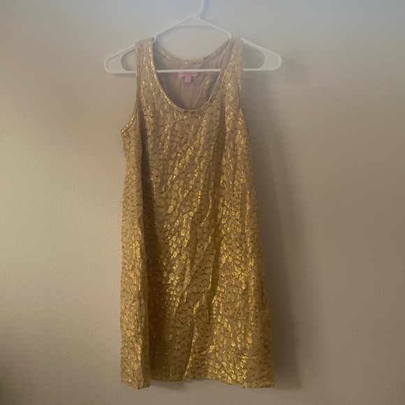 Lily Pulitzer gold dress. Barely worn, great for the summer! - Picture 1 of 3